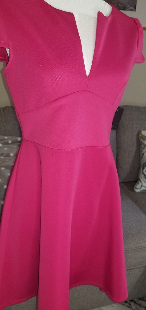BNWT Dex clothing fit and flare dress. Magenta color  Size: M
